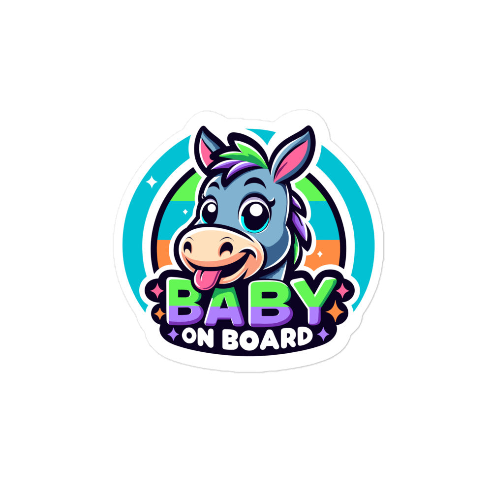 Bubble-free Sticker Donkey Baby On Board