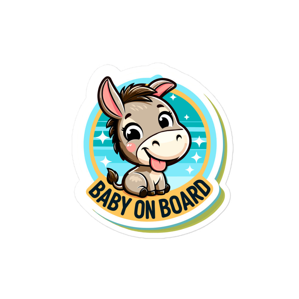 Bubble-free Sticker Donkey Baby On Board