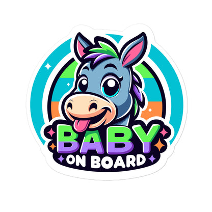 Bubble-free Sticker Donkey Baby On Board