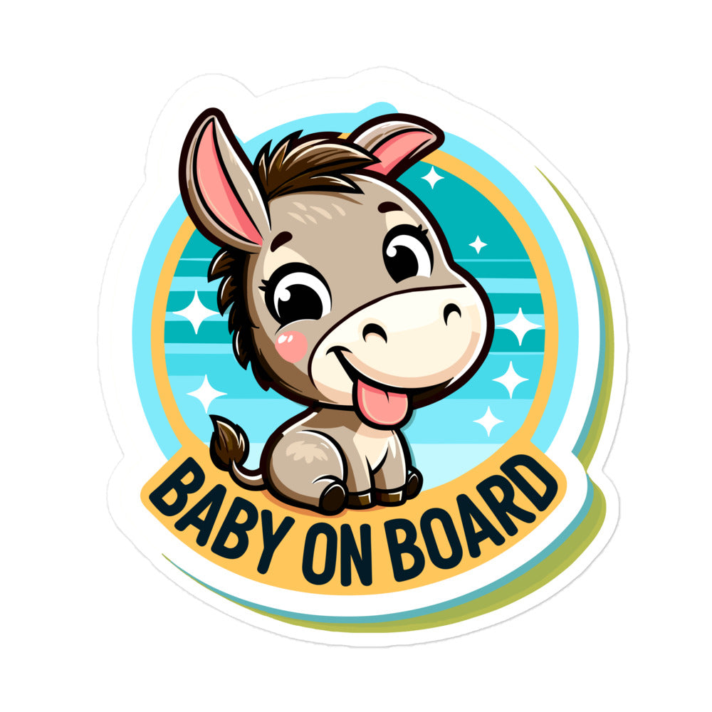 Bubble-free Sticker Donkey Baby On Board