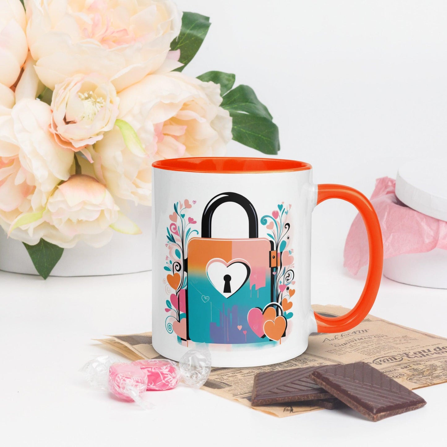 Mug with Color Inside Locked on You - ErdeGora