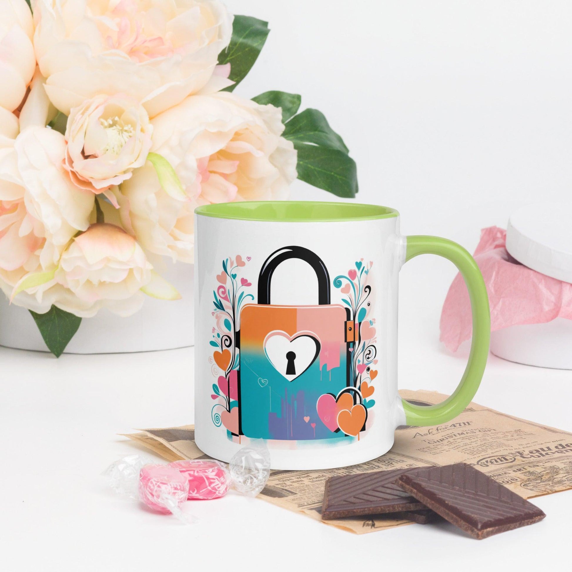 Mug with Color Inside Locked on You - ErdeGora