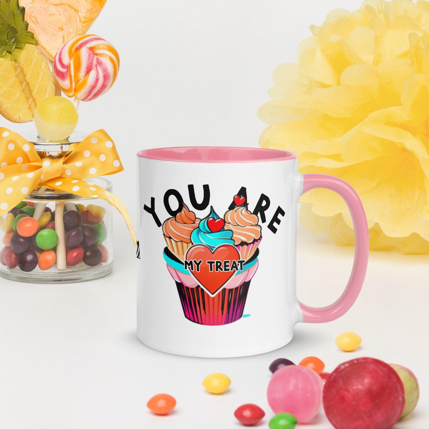 Mug with Color Inside My Sweet You Are My Treat - ErdeGora