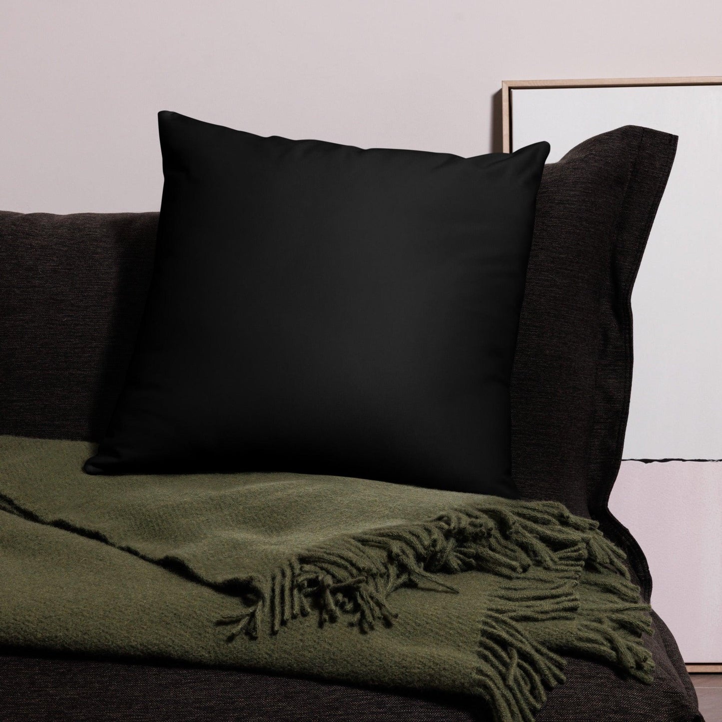 Back pillow. Black simple satin.