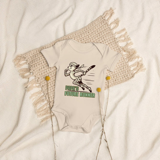 Organic Cotton Baby Bodysuit Papa’s Future Runner - ErdeGora