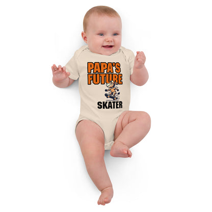 Organic Cotton Baby Bodysuit Papa’s Future Skater - ErdeGora