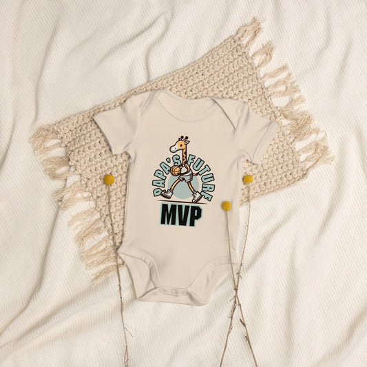 Organic Cotton Baby Bodysuit Papa’s Future MVP - ErdeGora