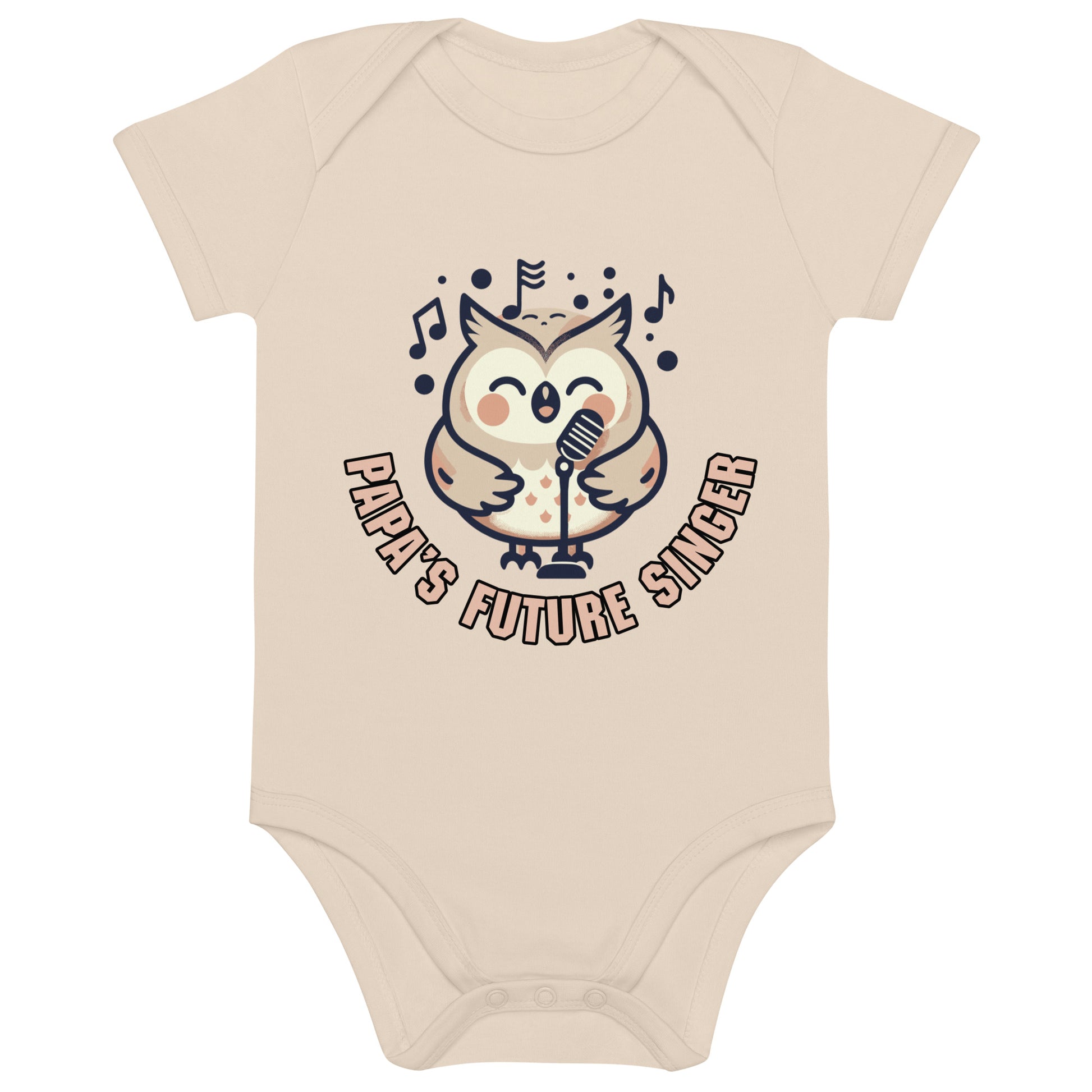 Organic Cotton Baby Bodysuit Papa's Future Singer - ErdeGora