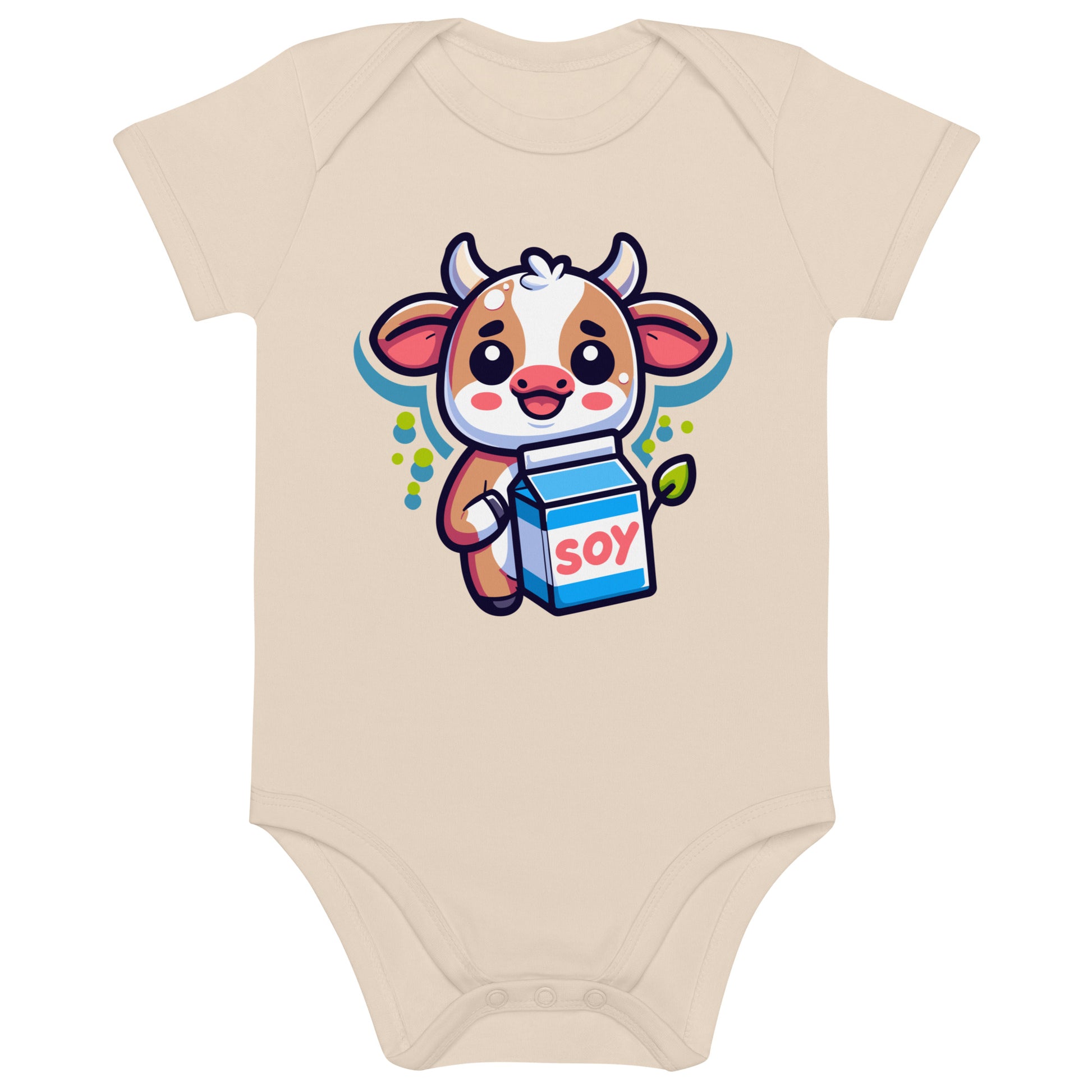 Organic Cotton Baby Bodysuit Soy Milk Enthusiast - ErdeGora