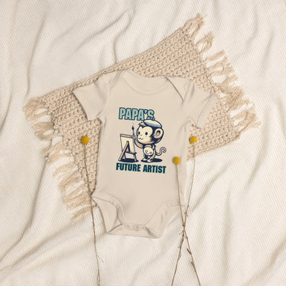 Organic Cotton Baby Bodysuit Papa's Future Artist - ErdeGora