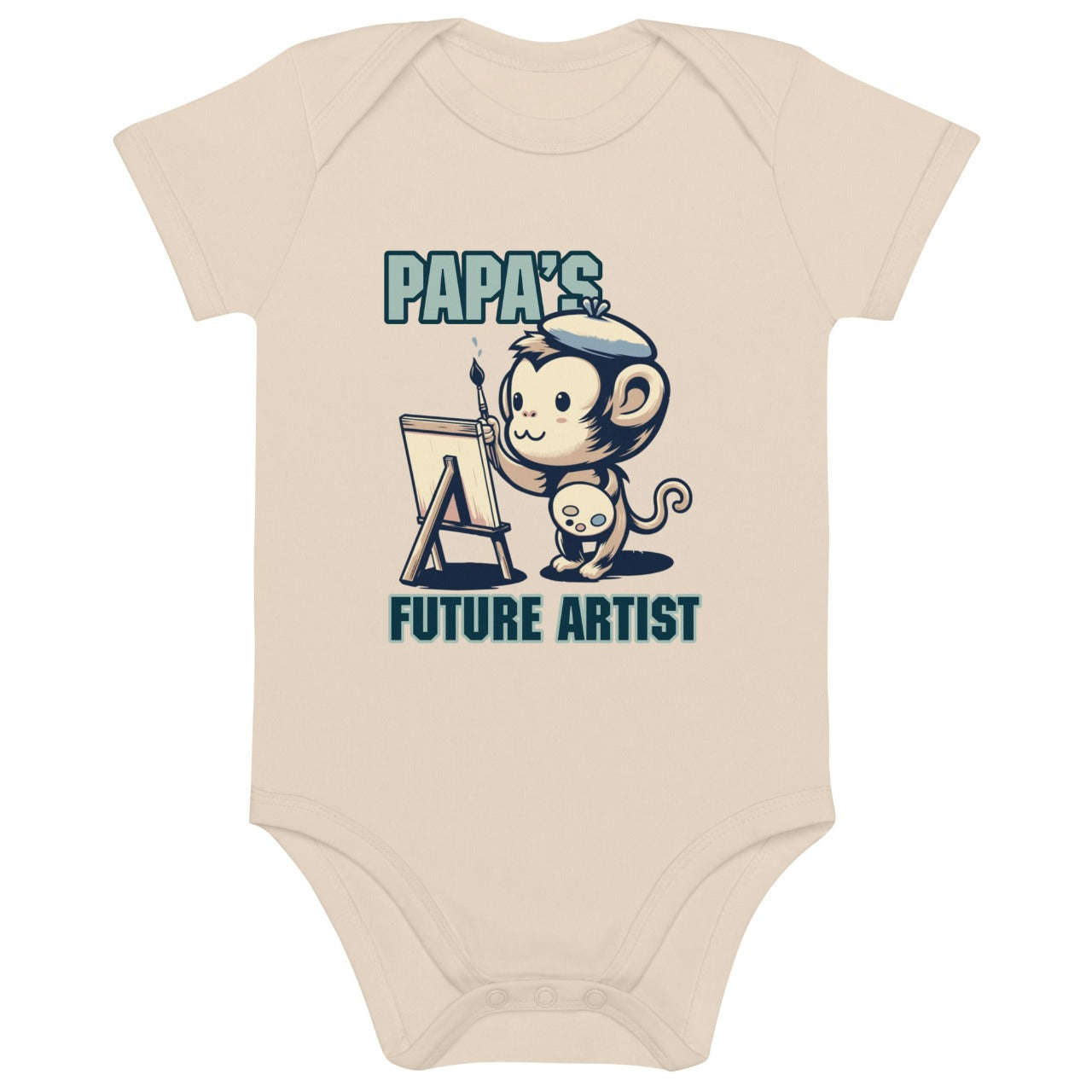 Organic Cotton Baby Bodysuit Papa's Future Artist - ErdeGora