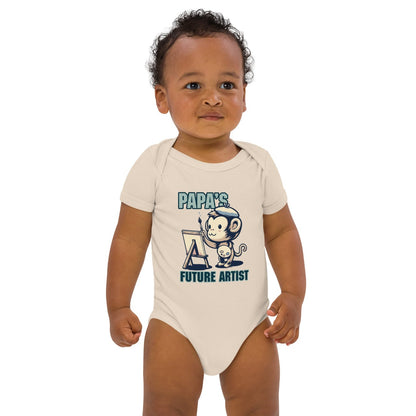 Organic Cotton Baby Bodysuit Papa's Future Artist - ErdeGora