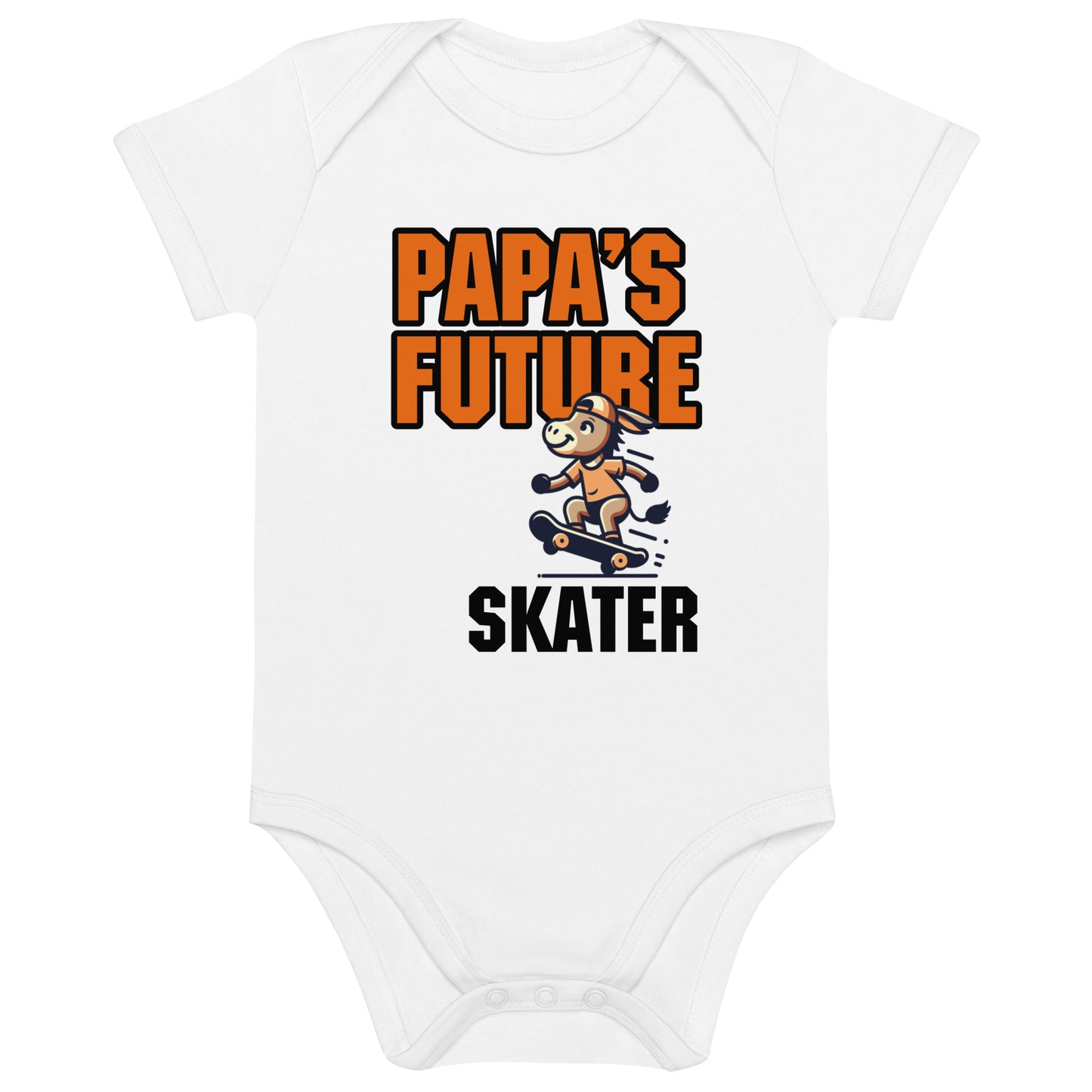 Organic Cotton Baby Bodysuit Papa’s Future Skater - ErdeGora