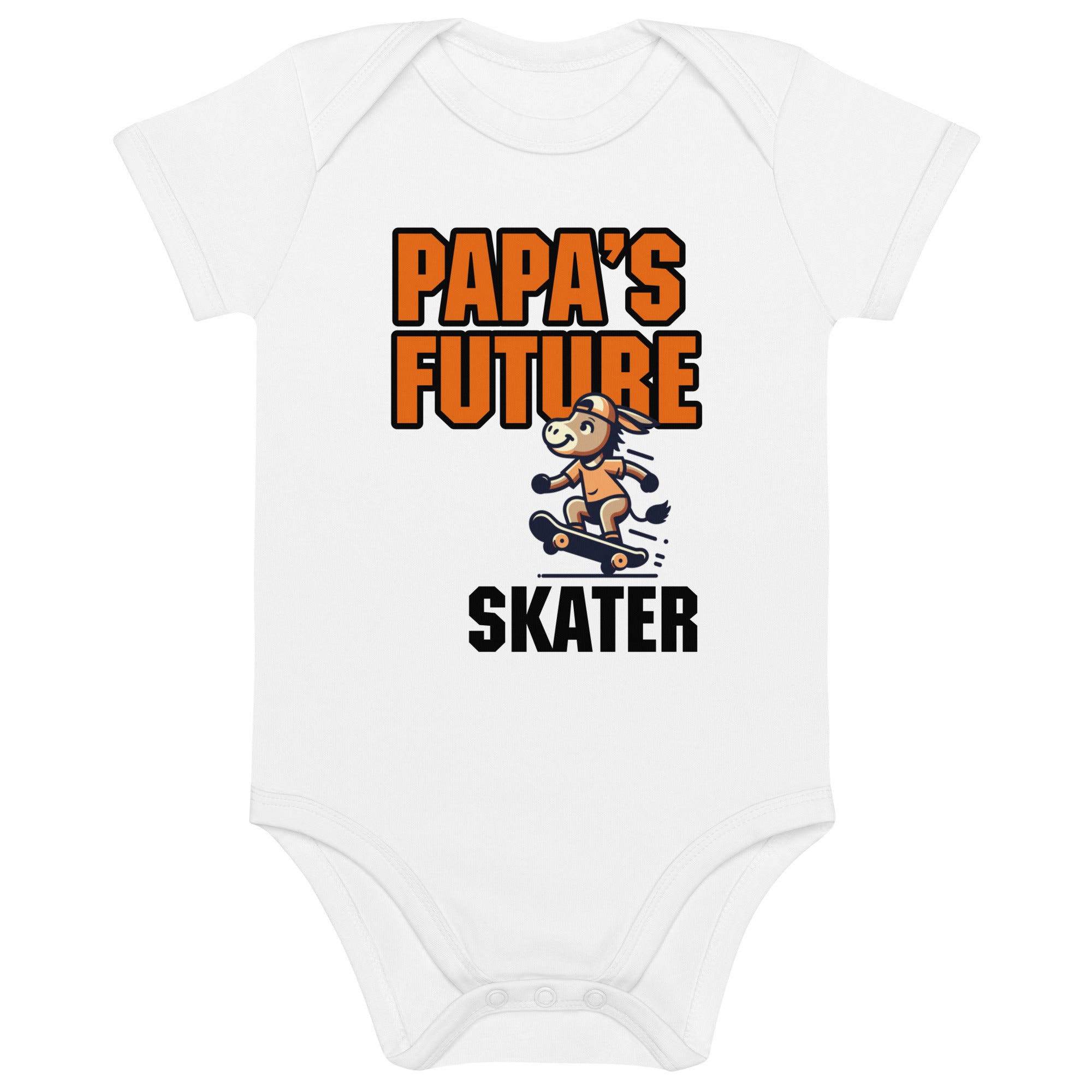 Organic Cotton Baby Bodysuit Papa’s Future Skater - ErdeGora