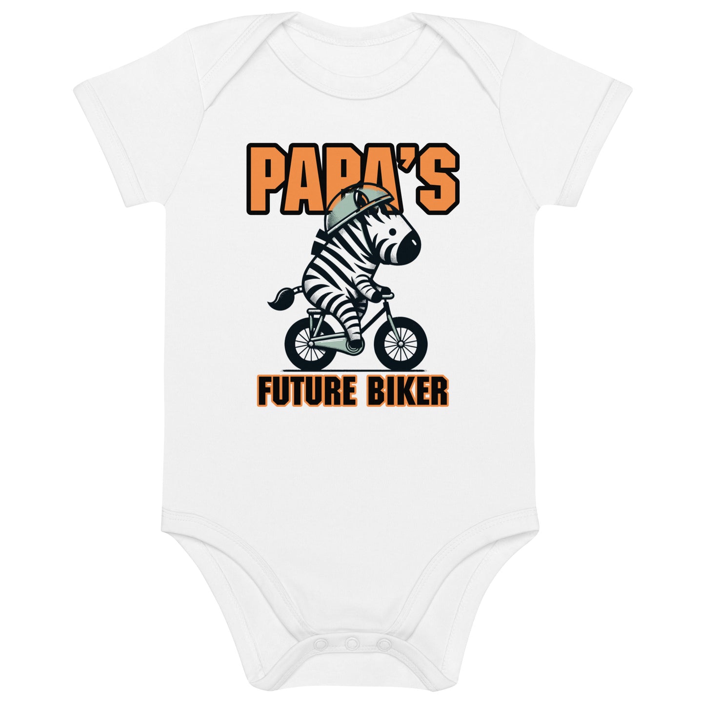 Organic Cotton Baby Bodysuit Papa’s Future Biker - ErdeGora