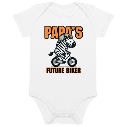 Organic Cotton Baby Bodysuit Papa’s Future Biker - ErdeGora