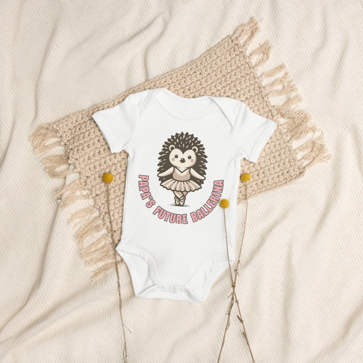 Organic Cotton Papa's Future Ballerina Baby Bodysuit - ErdeGora