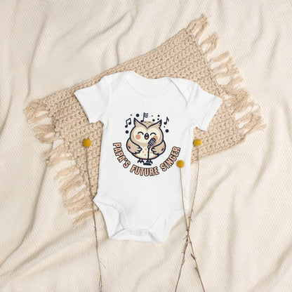 Organic Cotton Baby Bodysuit Papa's Future Singer - ErdeGora