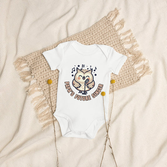 Organic Cotton Baby Bodysuit Papa's Future Singer - ErdeGora