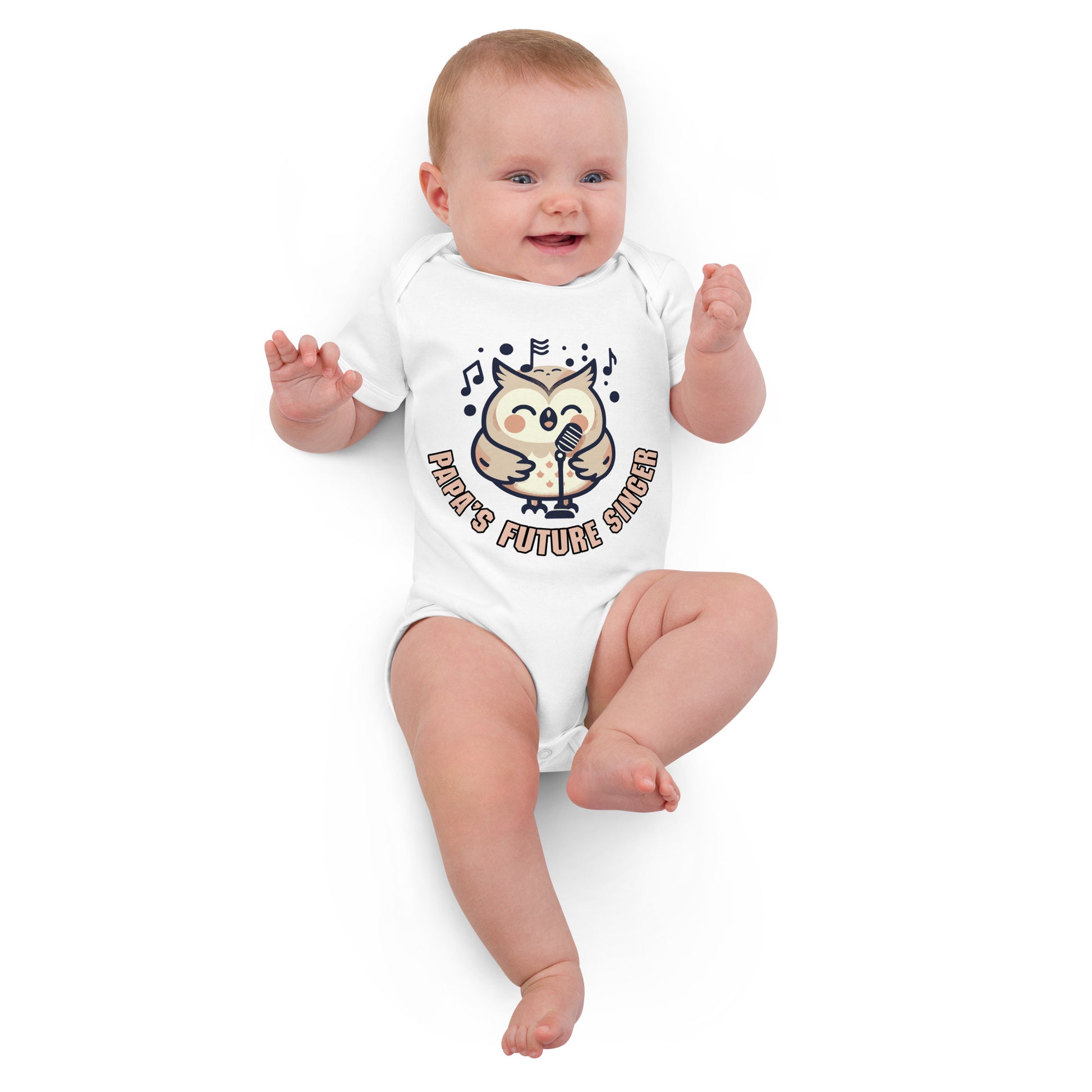 Organic Cotton Baby Bodysuit Papa's Future Singer - ErdeGora