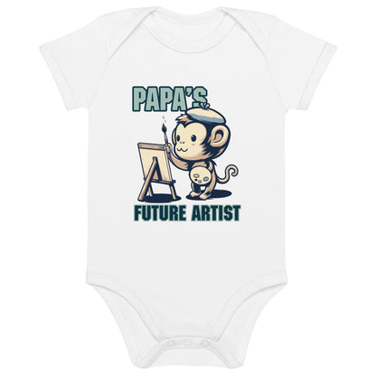 Organic Cotton Baby Bodysuit Papa's Future Artist - ErdeGora