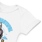 Organic Cotton Baby Bodysuit Hello Wonderful World - ErdeGora