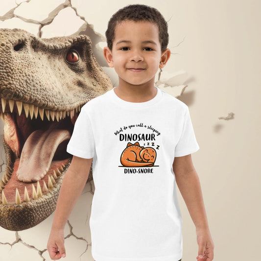 Organic Cotton Kids T-shirt Dino-snore - ErdeGora