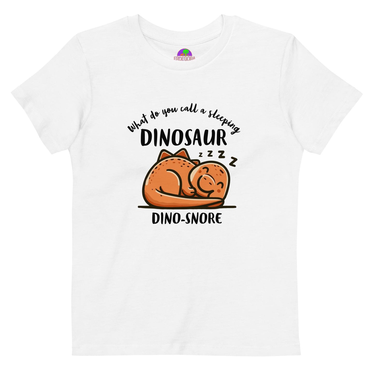 Organic Cotton Kids T-shirt Dino-snore - ErdeGora