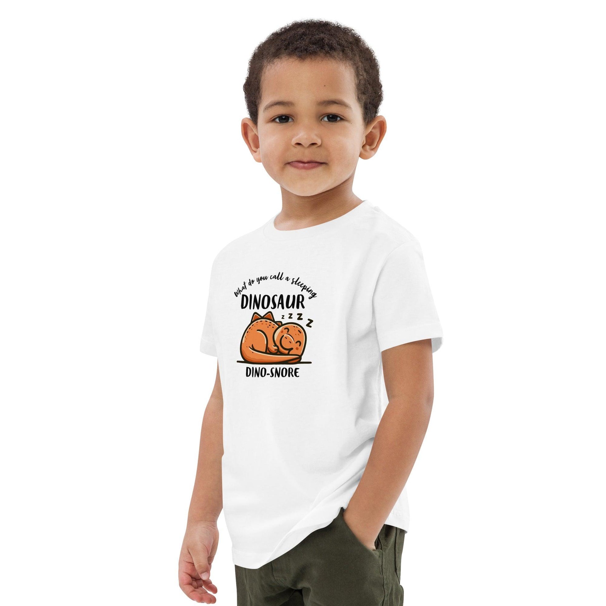 Organic Cotton Kids T-shirt Dino-snore - ErdeGora