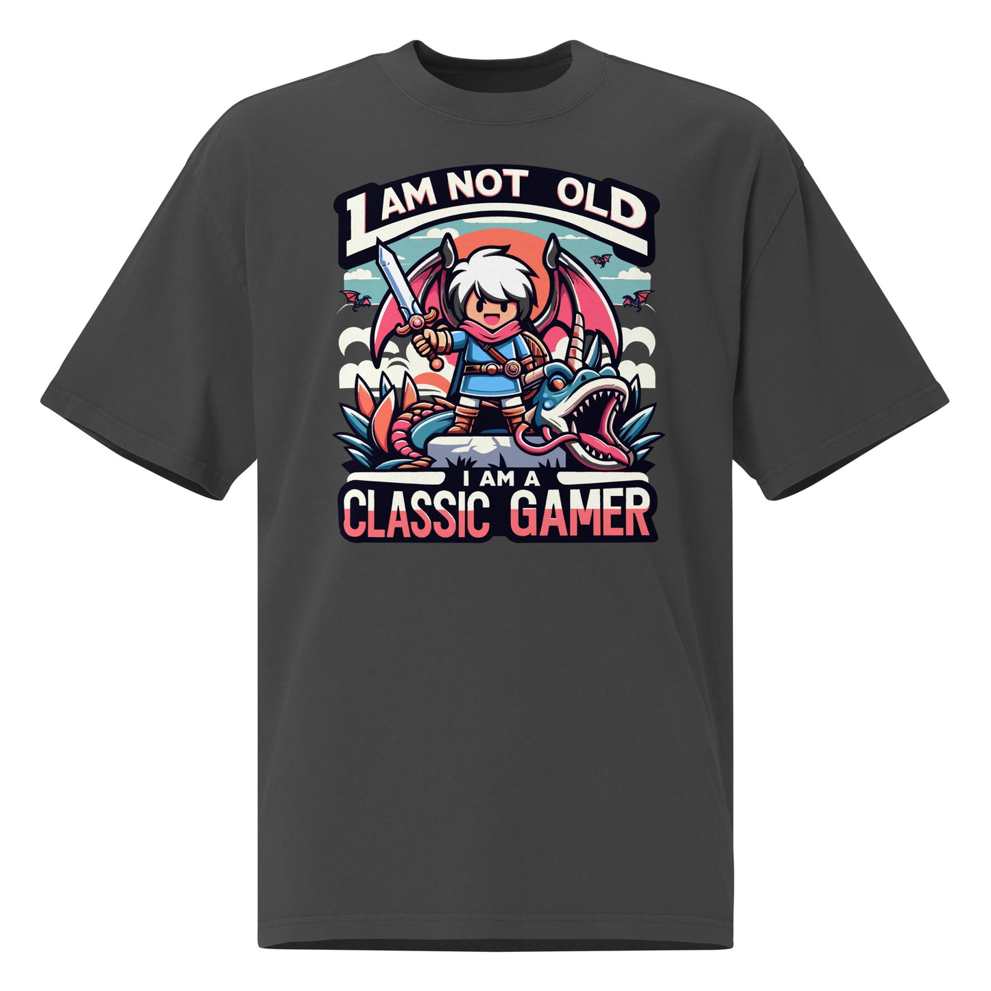 I Am Not Old I Am A Classic Gamer Oversized Faded T-shirt - ErdeGora