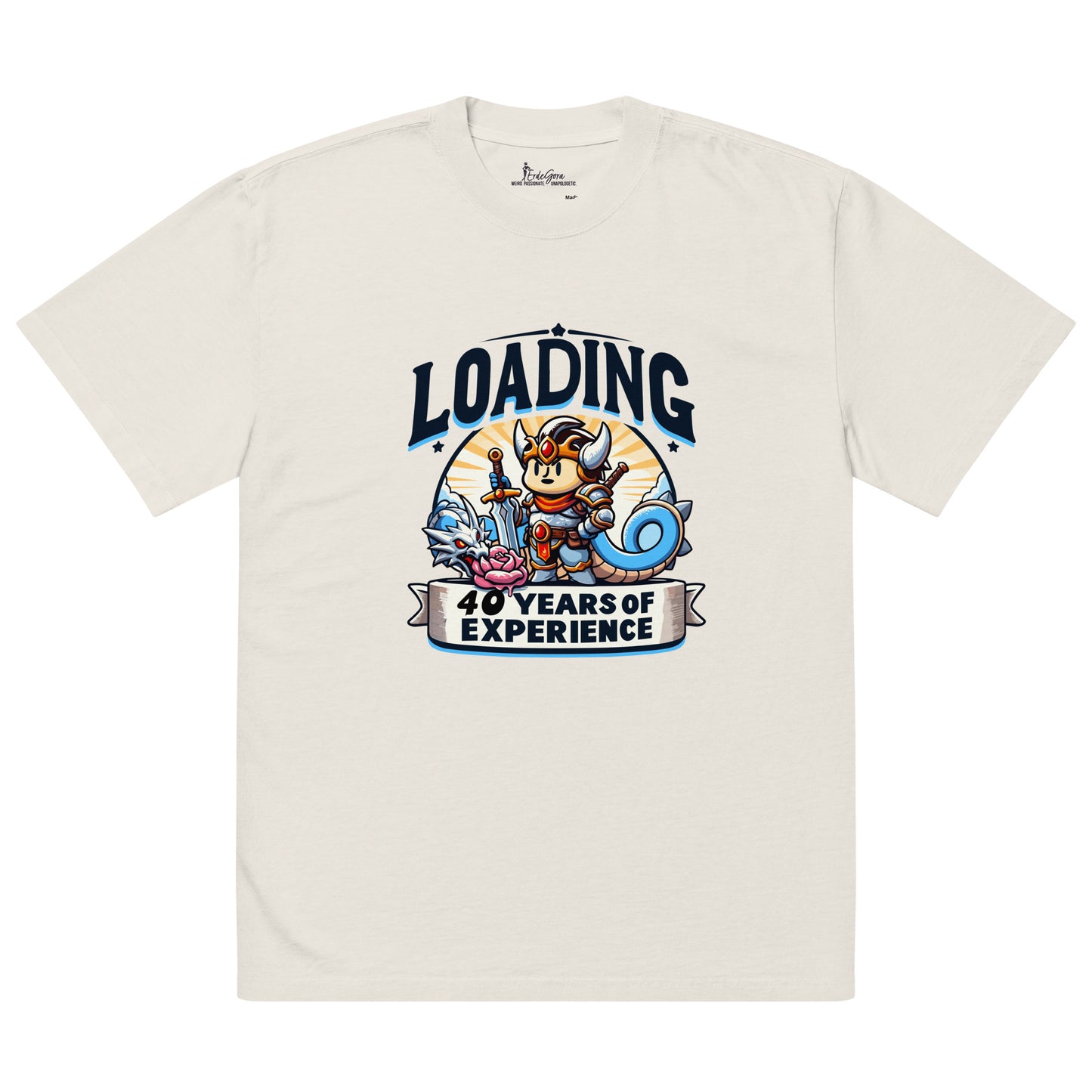 Loading 40 Years Of Experience Oversized Faded T-shirt - ErdeGora