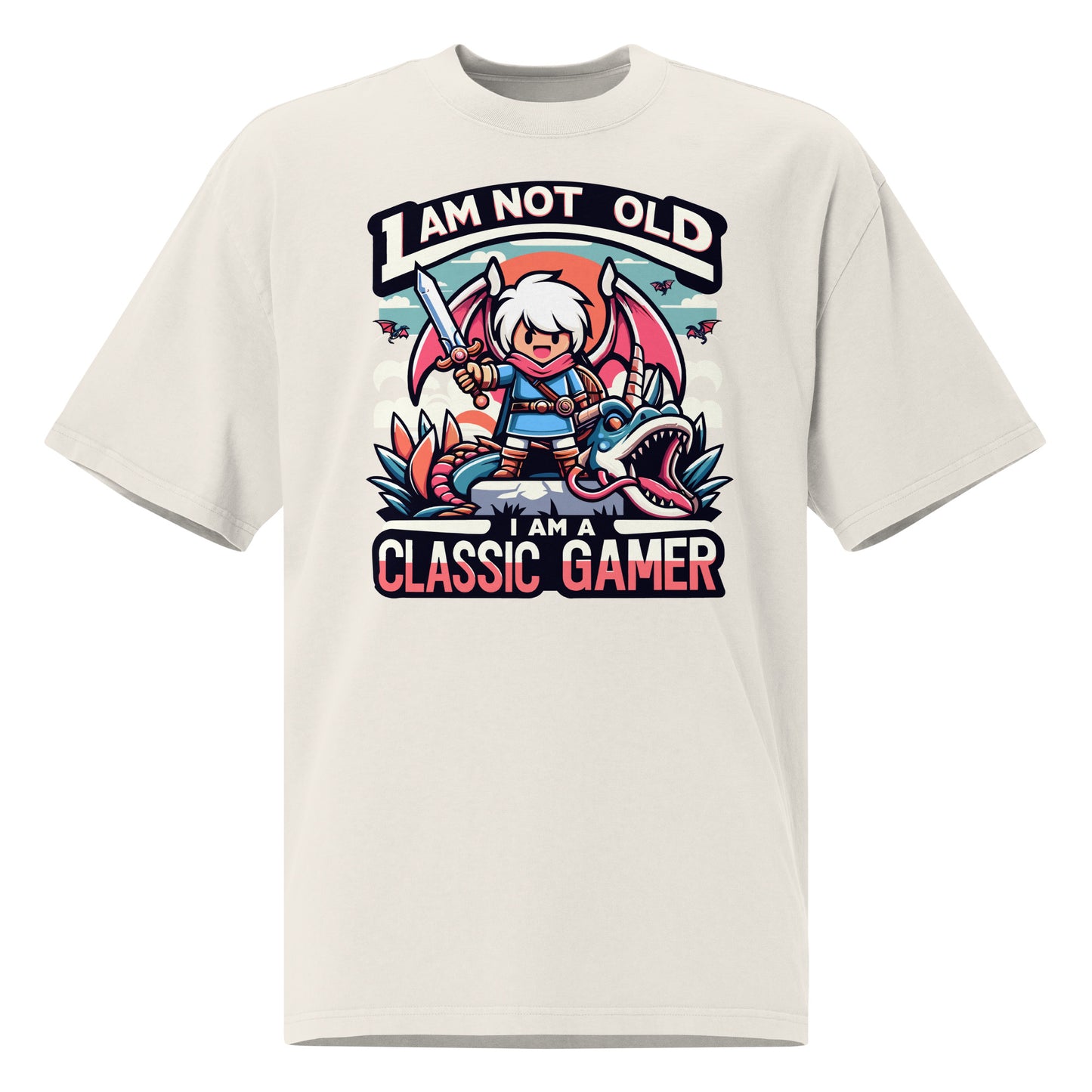 I Am Not Old I Am A Classic Gamer Oversized Faded T-shirt - ErdeGora