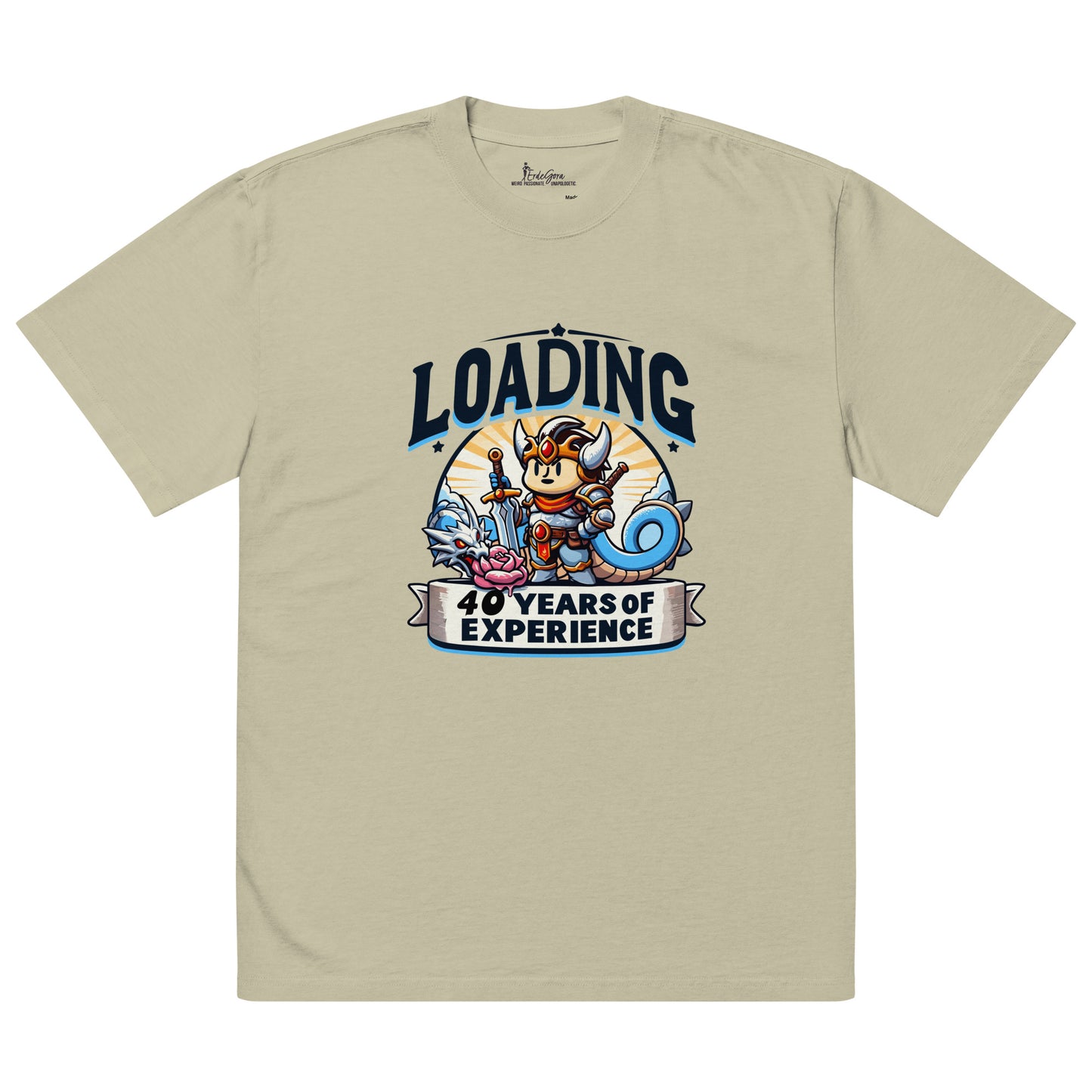 Loading 40 Years Of Experience Oversized Faded T-shirt - ErdeGora