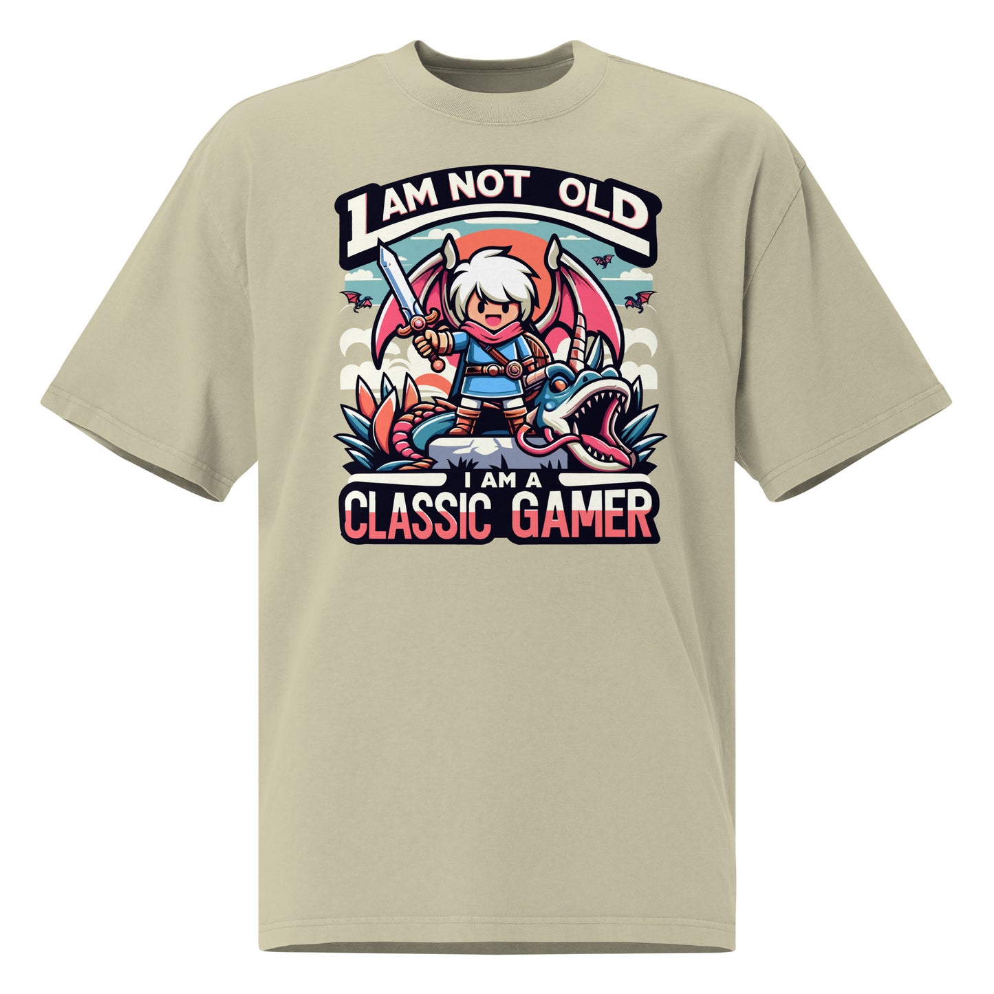 I Am Not Old I Am A Classic Gamer Oversized Faded T-shirt - ErdeGora