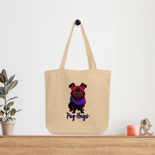 Oyster Eco Tote Bag Disco Pug Hugs - ErdeGora