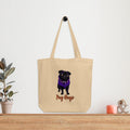 Oyster Eco Tote Bag Violet Pug Hugs - ErdeGora