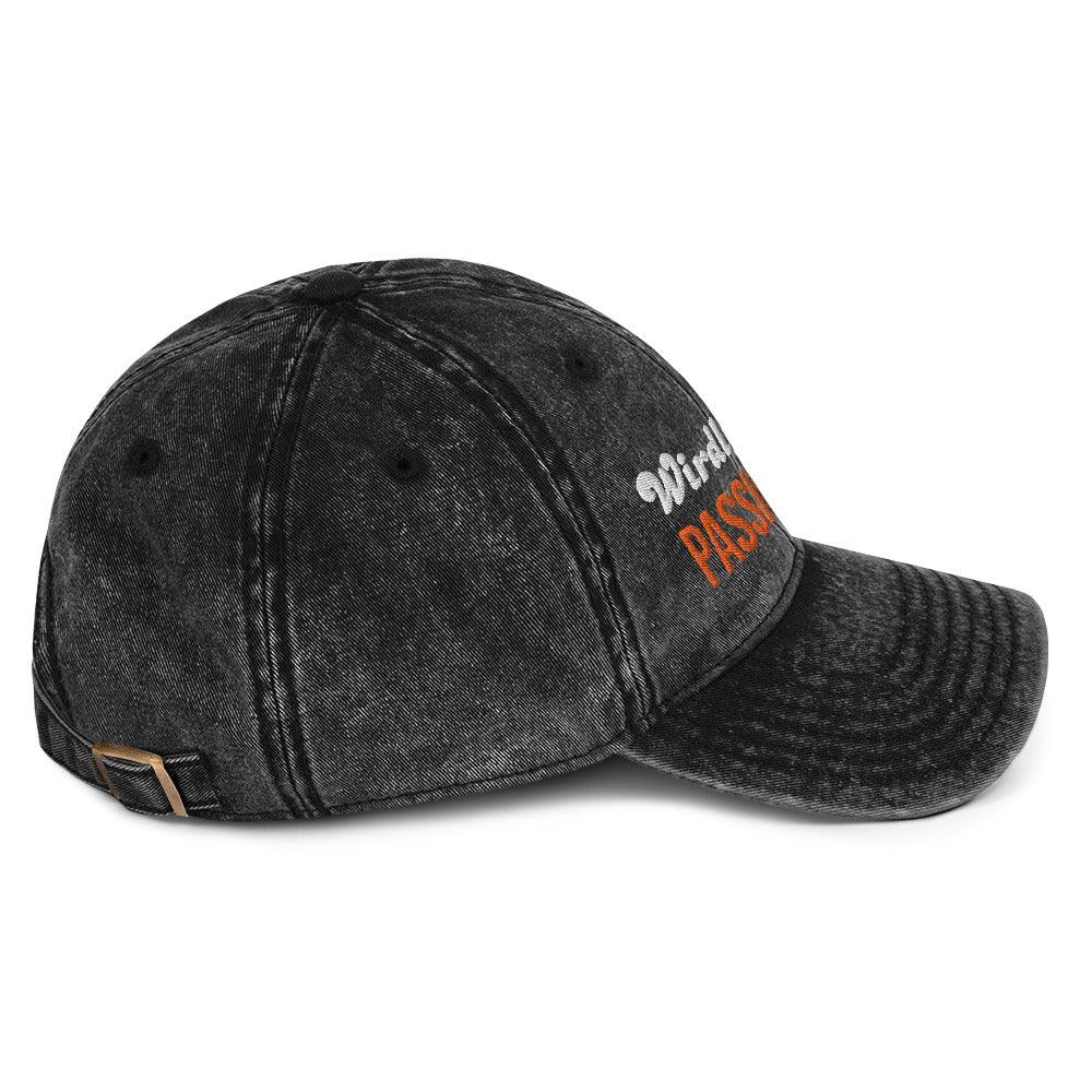Personalize it! Black Embroidered Vintage Cotton Twill Cap Weirdly Passionate - ErdeGora