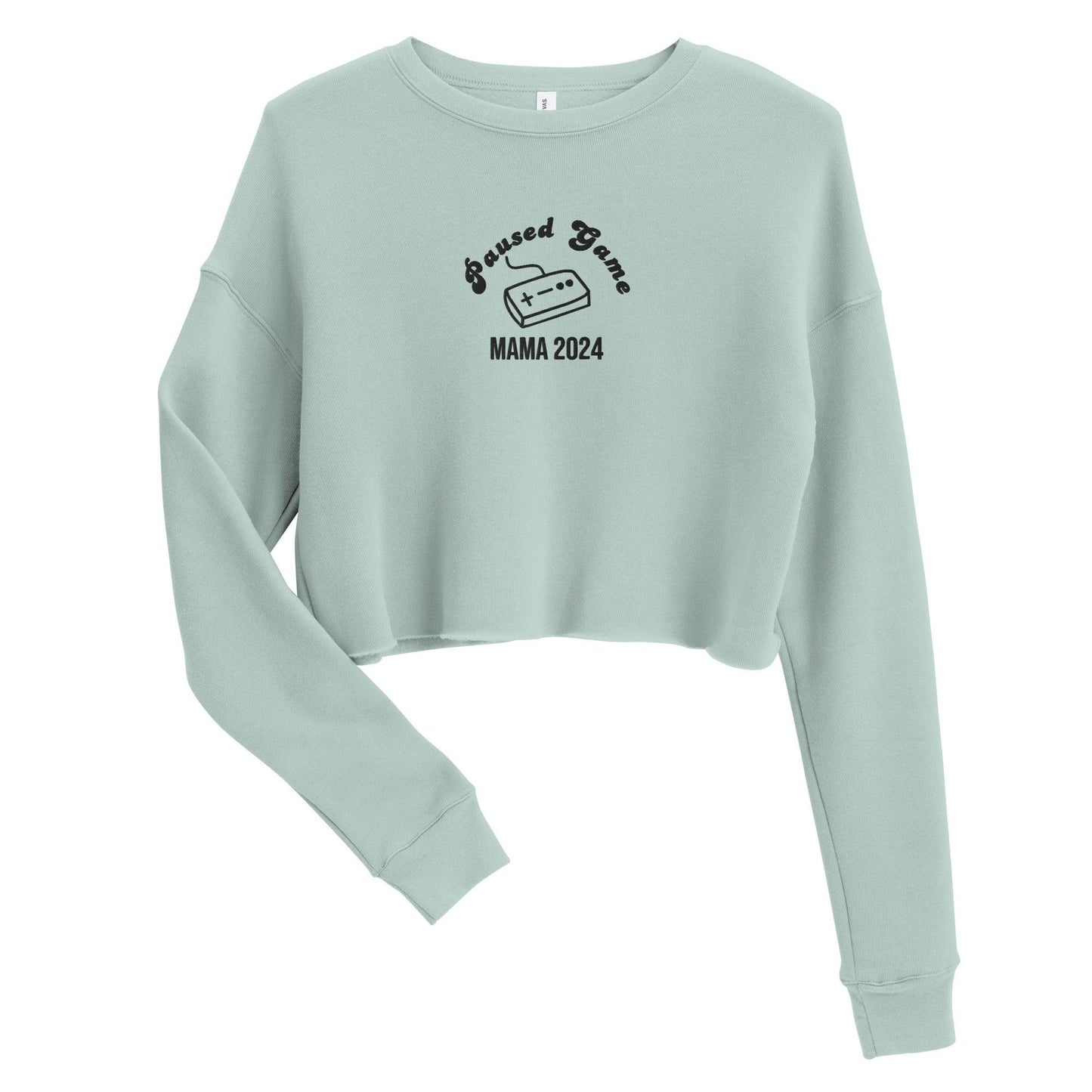 Personalize it! Crop Sweatshirt Paused Game Mama 2024 - ErdeGora