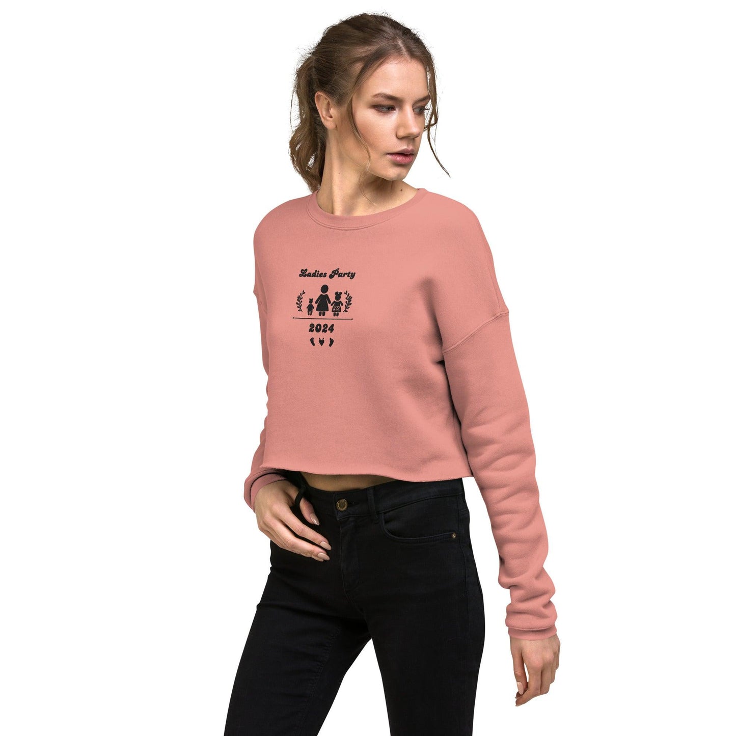 Personalize it! Embroidered Crop Sweatshirt Ladies Parties - ErdeGora