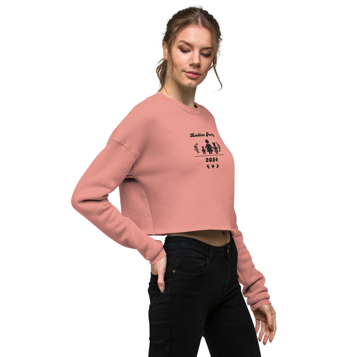 Personalize it! Embroidered Crop Sweatshirt Ladies Parties - ErdeGora