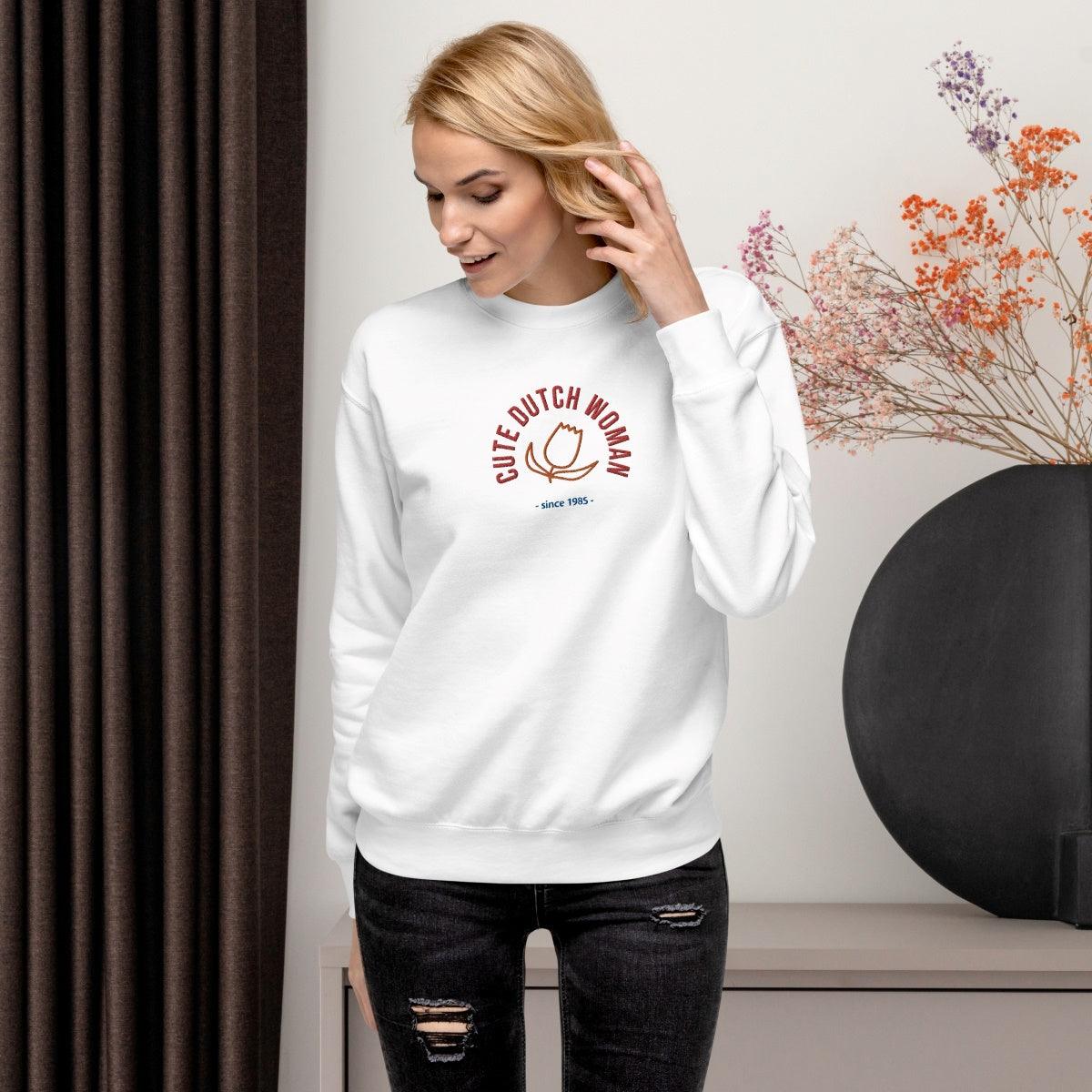 Personalize it! Embroidered Sweatshirt Cute Dutch Woman - ErdeGora