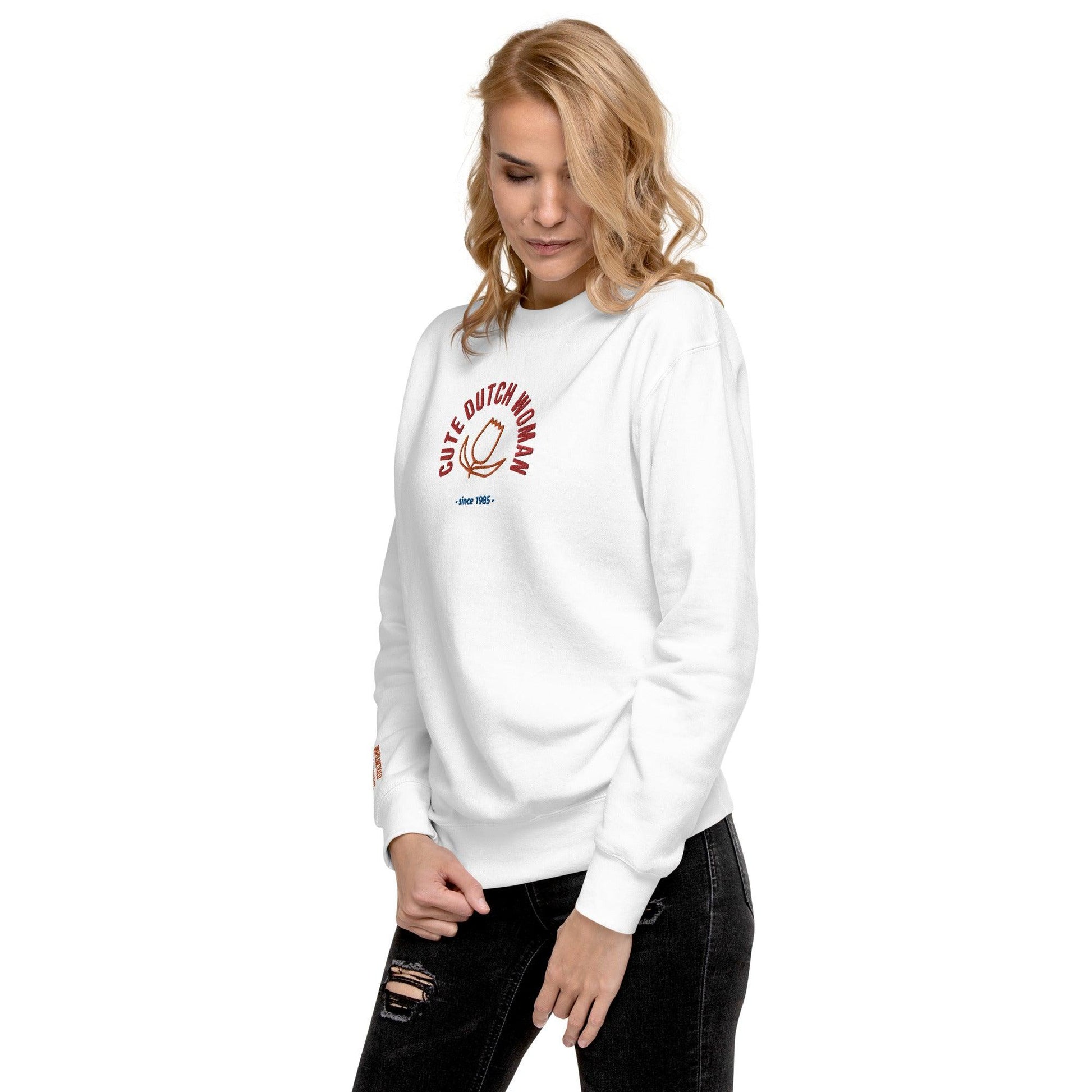 Personalize it! Embroidered Sweatshirt Cute Dutch Woman - ErdeGora