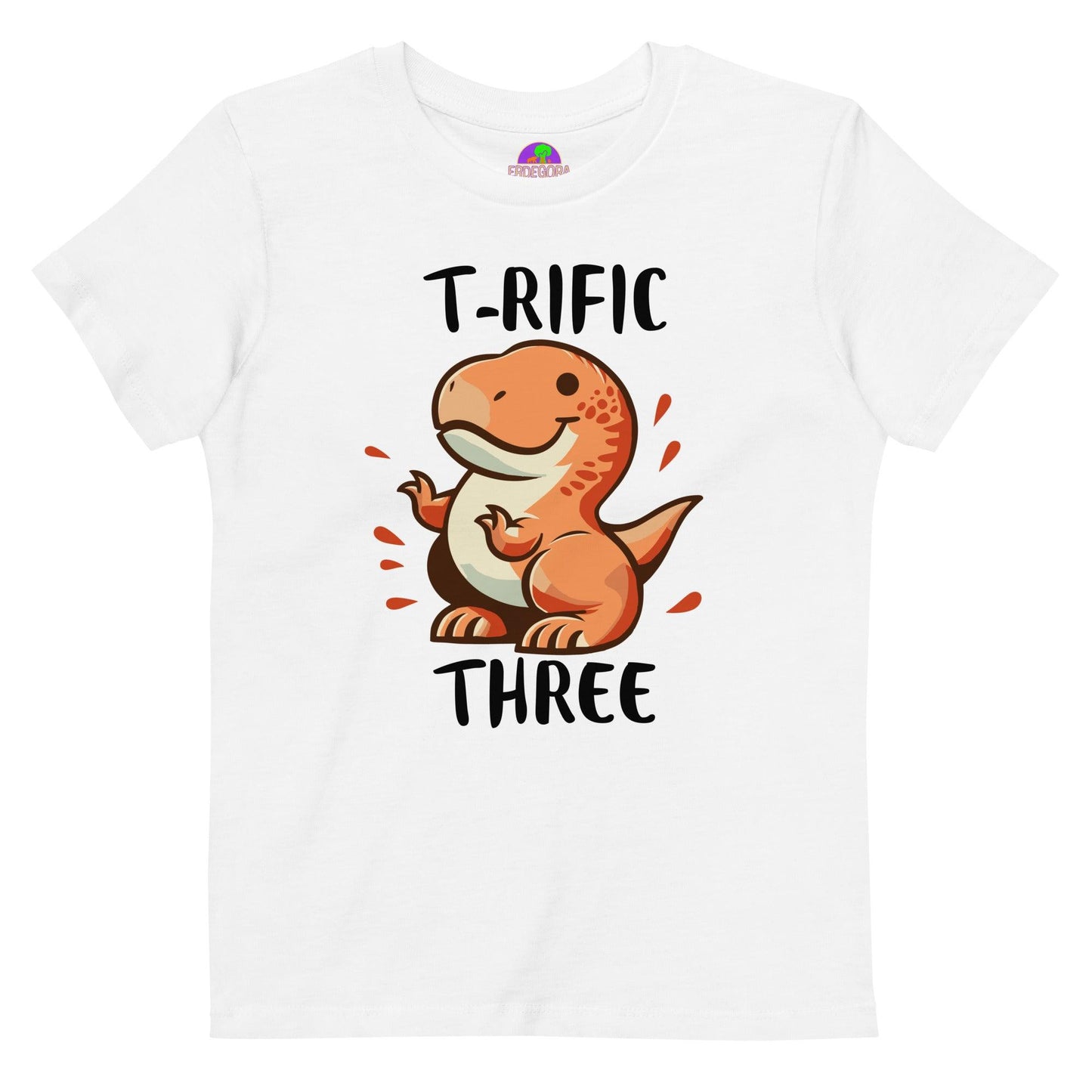 Personalize it! Organic Cotton Kids T-shirt Terrific Three - ErdeGora