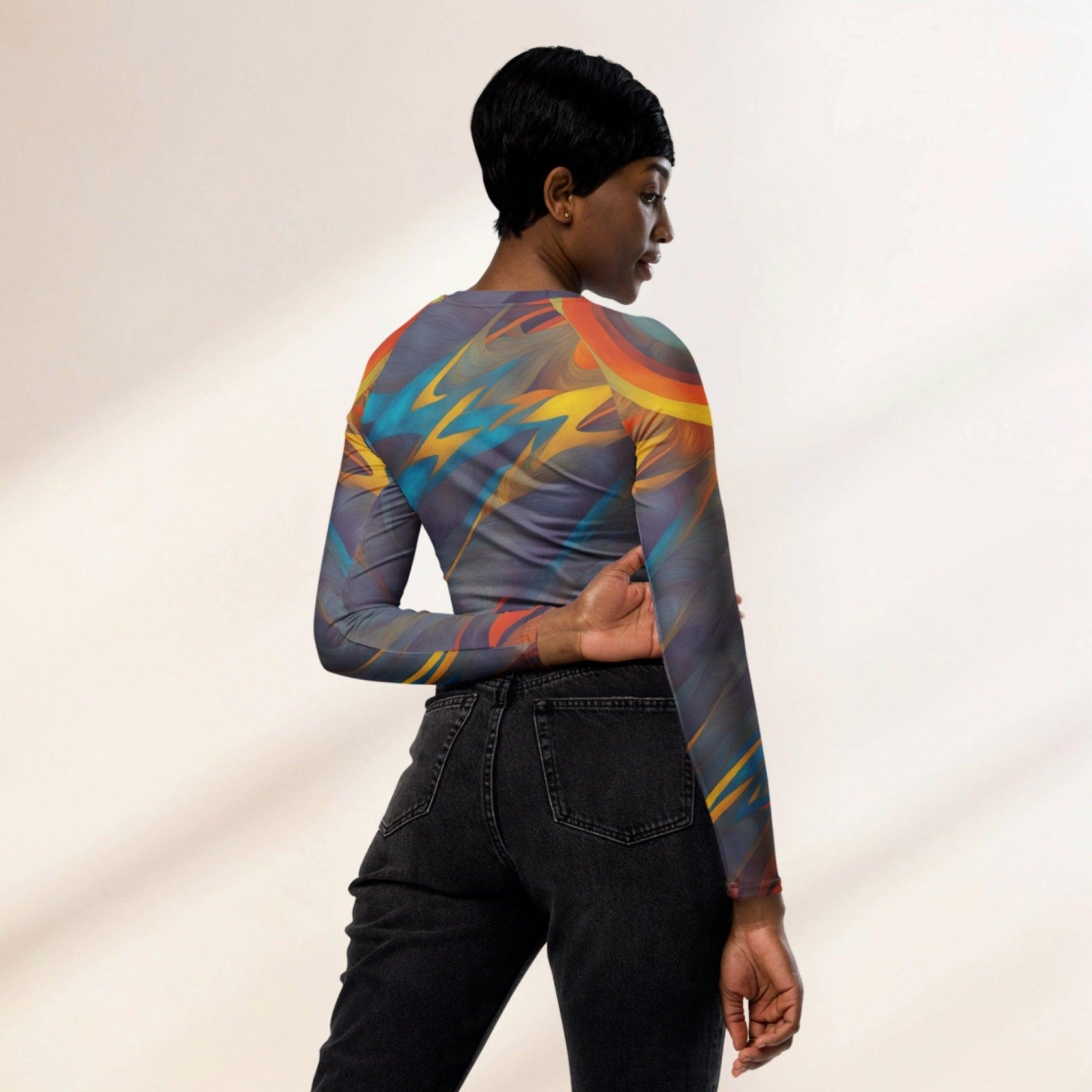 Recycled Long-sleeve Crop Top Supernova - ErdeGora