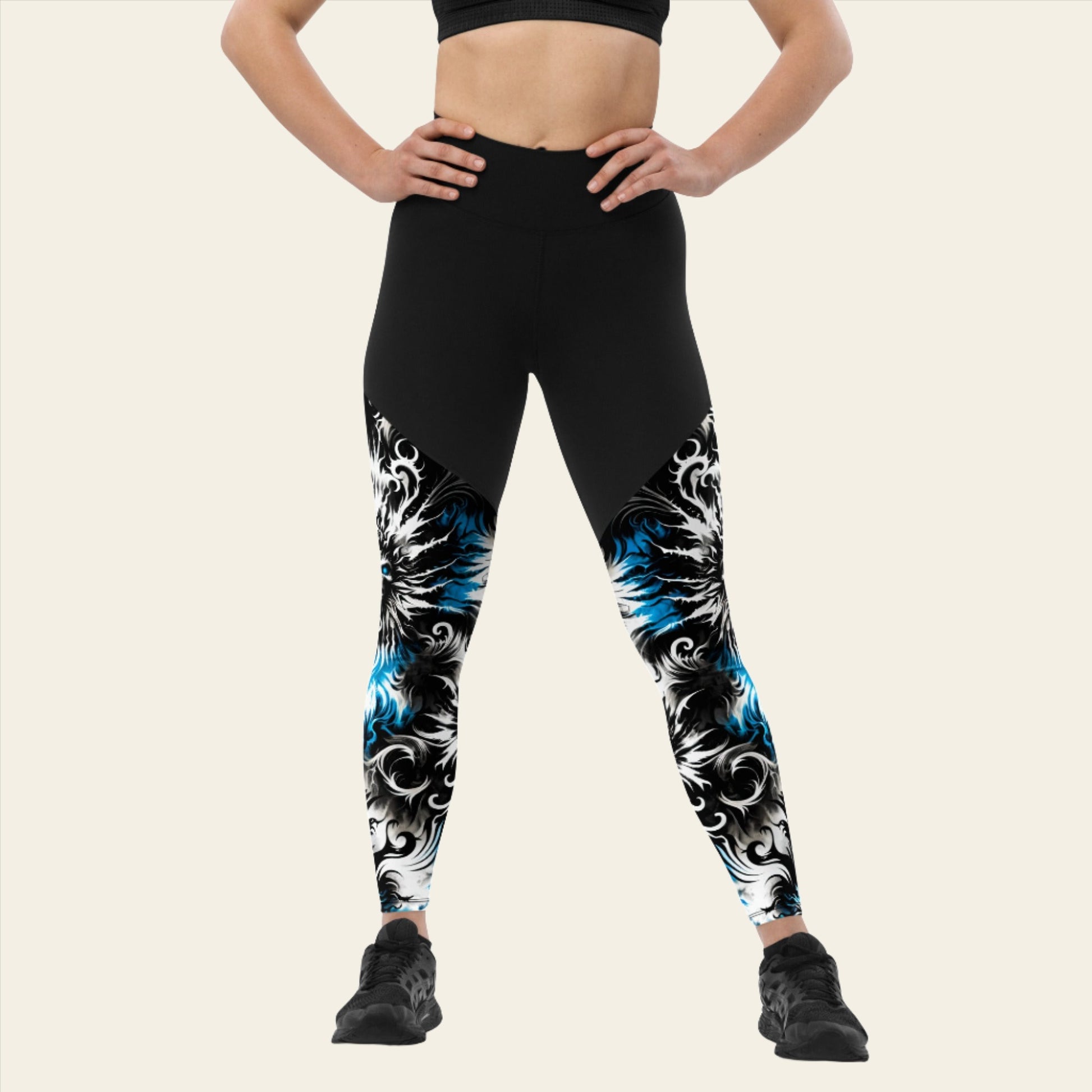 Sports Leggings Ghostly Glimmer - ErdeGora