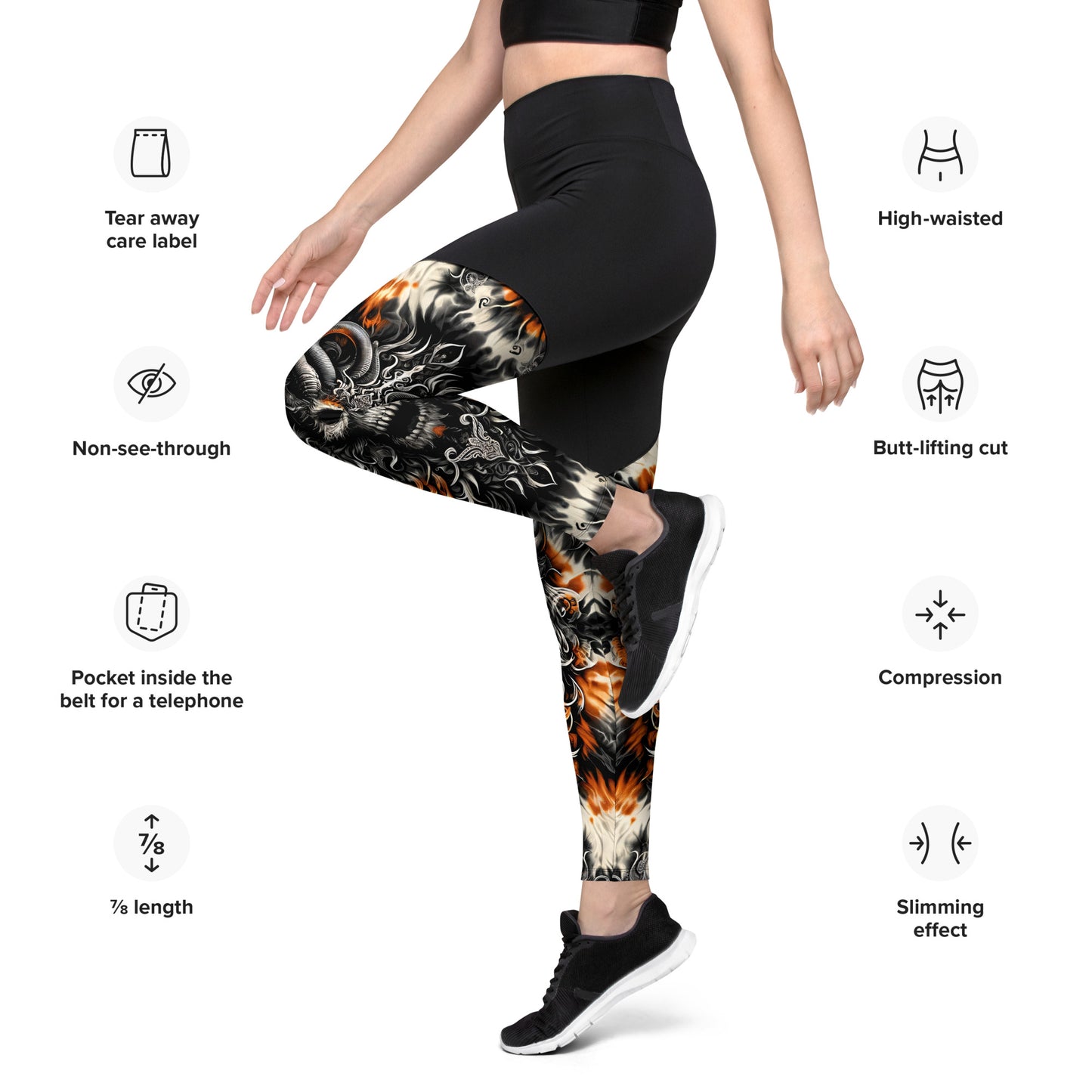 Sports Leggings Twilight Flame - ErdeGora