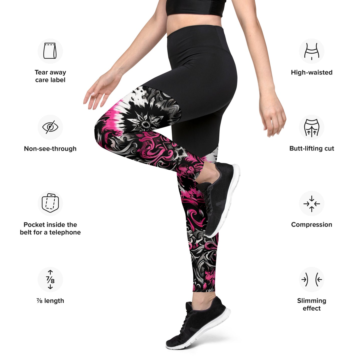 Sports Leggings Dark Blush - ErdeGora