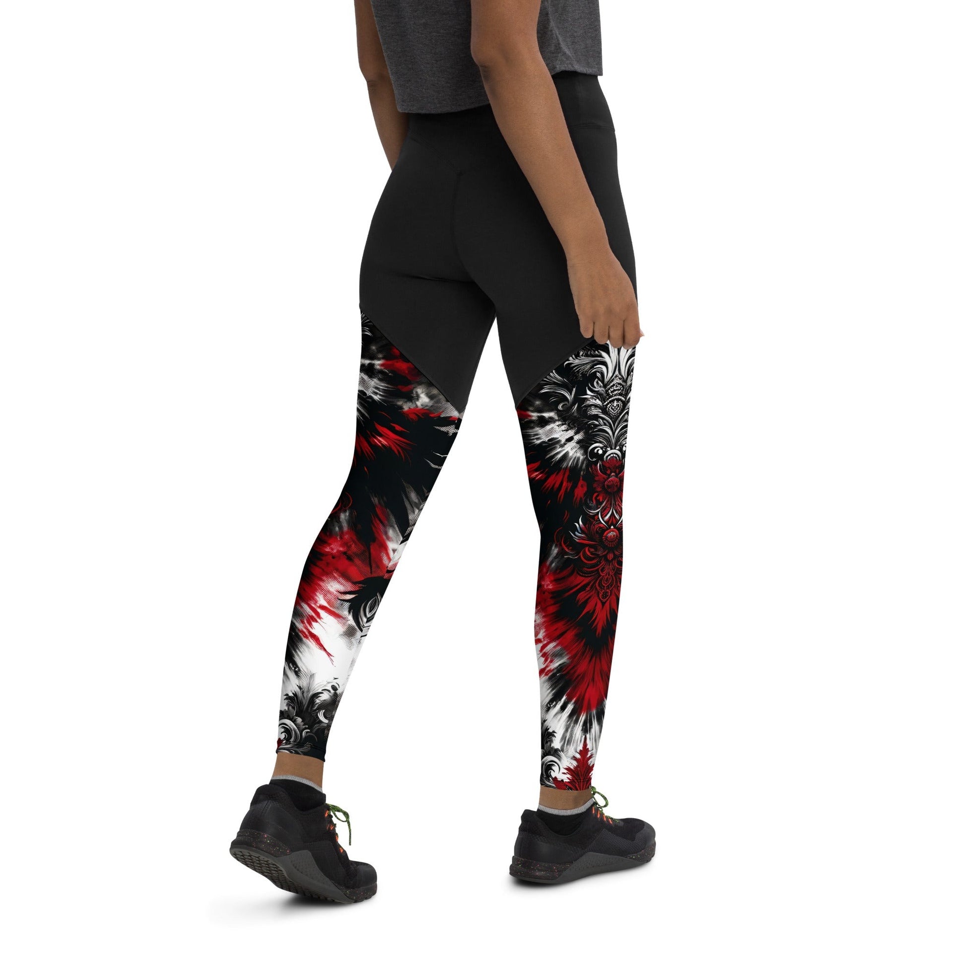 Sports Leggings Crimson Nocturn - ErdeGora