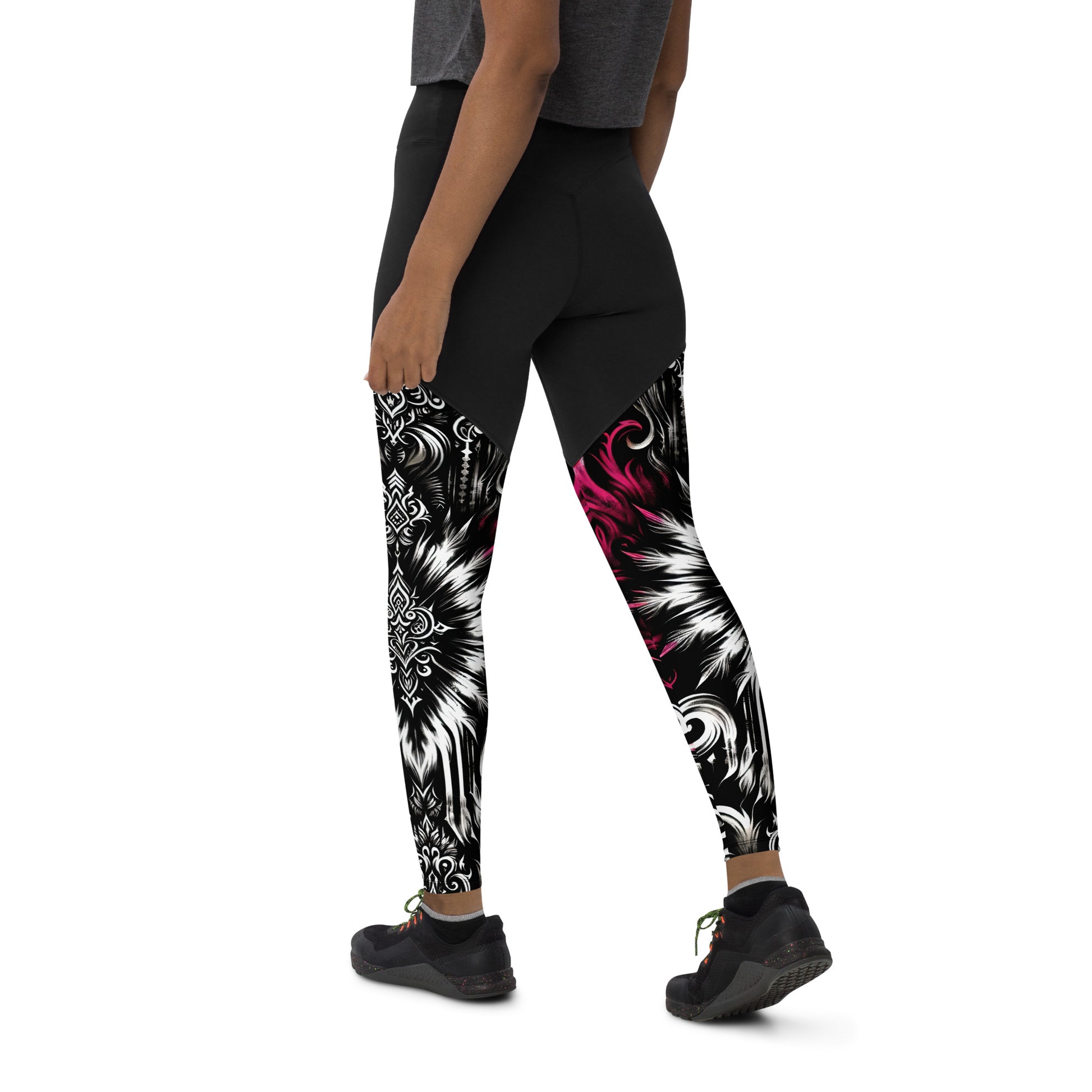 Sports Leggings Gothic Blossom - ErdeGora