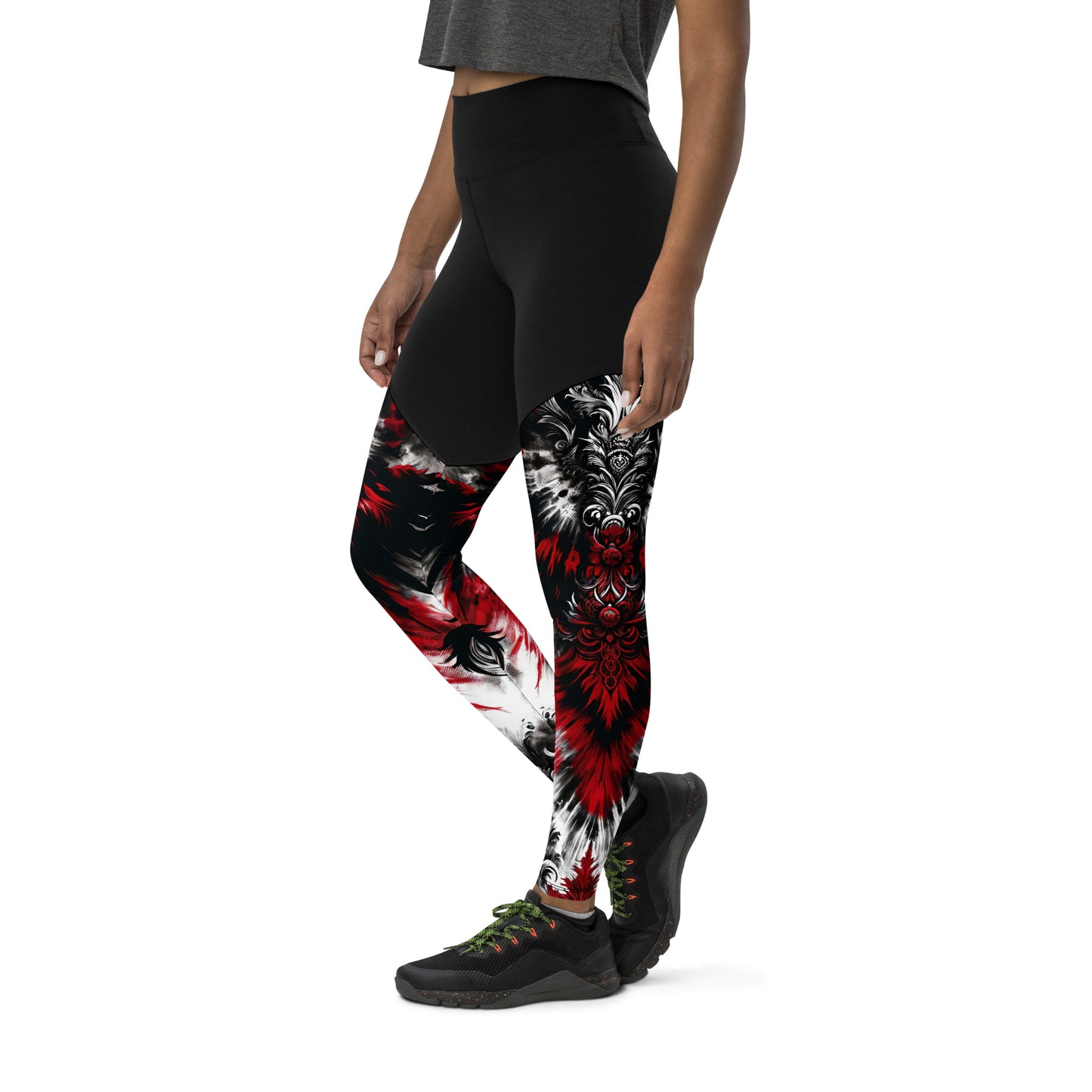 Sports Leggings Crimson Nocturn - ErdeGora